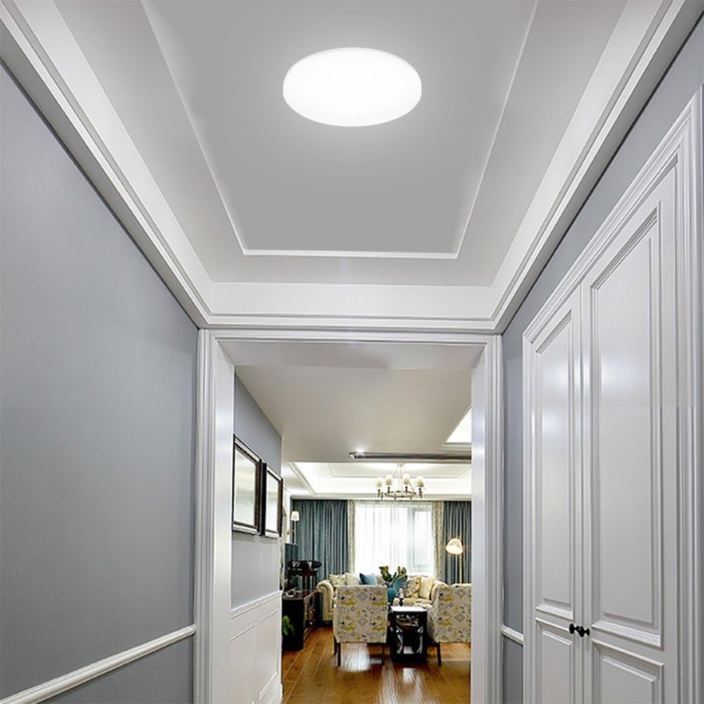 Airand 5000K LED Ceiling Light Flush Mount 18W 1650LM Round LED Ceiling Lamp for Kitchen, Bedroom, Bathroom, Hallway, Stairwell, 9.5'', Waterproof IP44, 80Ra, 150W Equivalent (Daylight White): Home Improvement