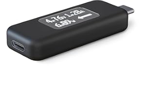 Plugable USB C Power Meter Tester for Monitoring USB-C Connections - Digital Multimeter for USB Type C Cables, Laptops, Phones, Chargers - Driverless