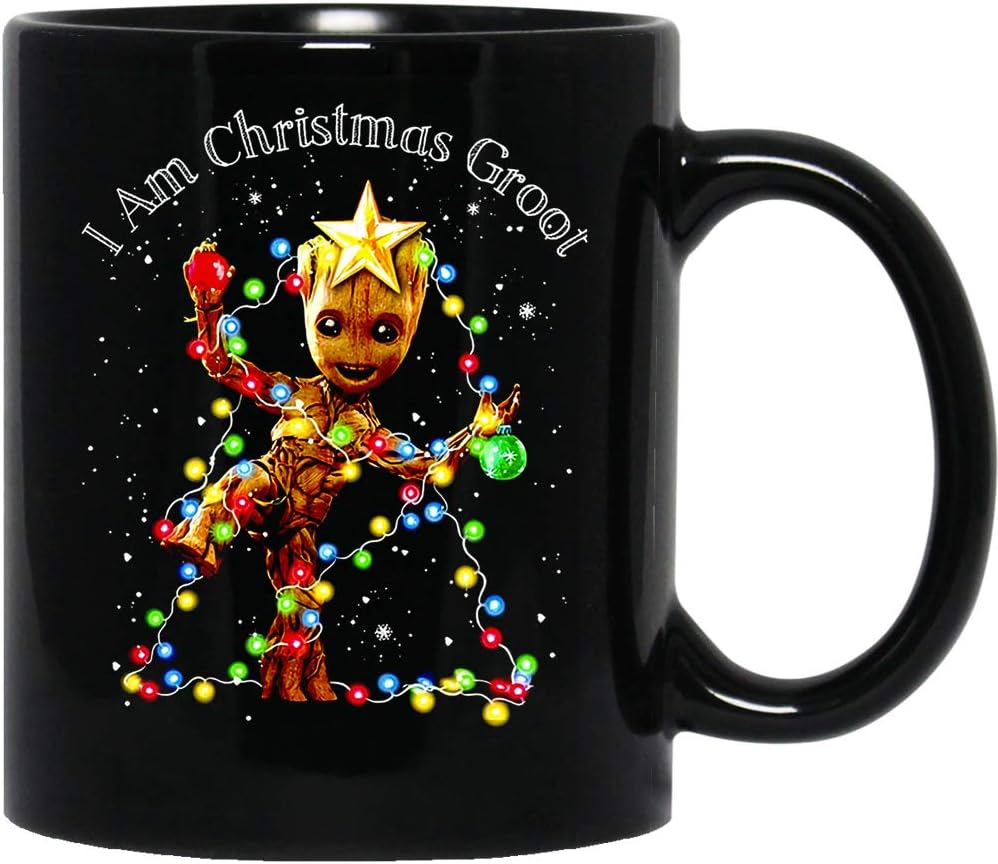 N/ I am Christmas #Groot Lights Blinking Movie tv Funny Coffee Mug for Women and Men Tea Cups