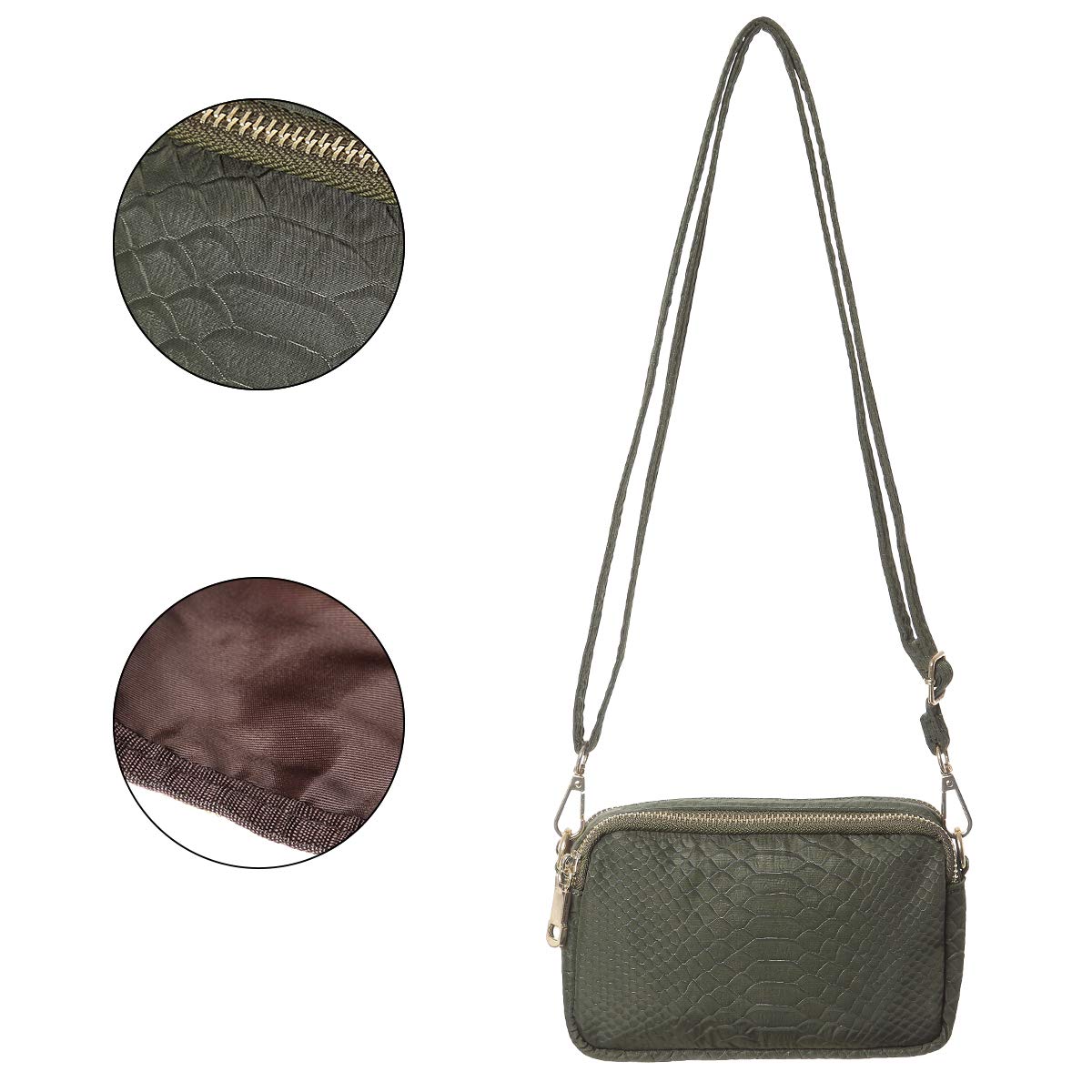 Small Crossbody Purse for Women with Shoulder Strap,TENXITER Fashion Phone Purse Bag for Girl (Green)