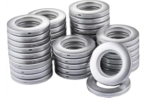BloFloWorl 32 Pieces Curtain Grommets Curtain Hole Rings Inner Diameter 1-9/16"(40mm) Low Noise Roman Rings Plastic Curtain E
