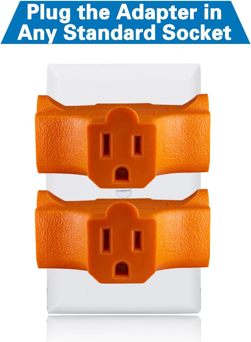 3-Outlet Grounding Adapter, Kasonic [UL Listed] Plug Extender; Heavy-Duty Grounded Power Tap - 3 Pack - - 