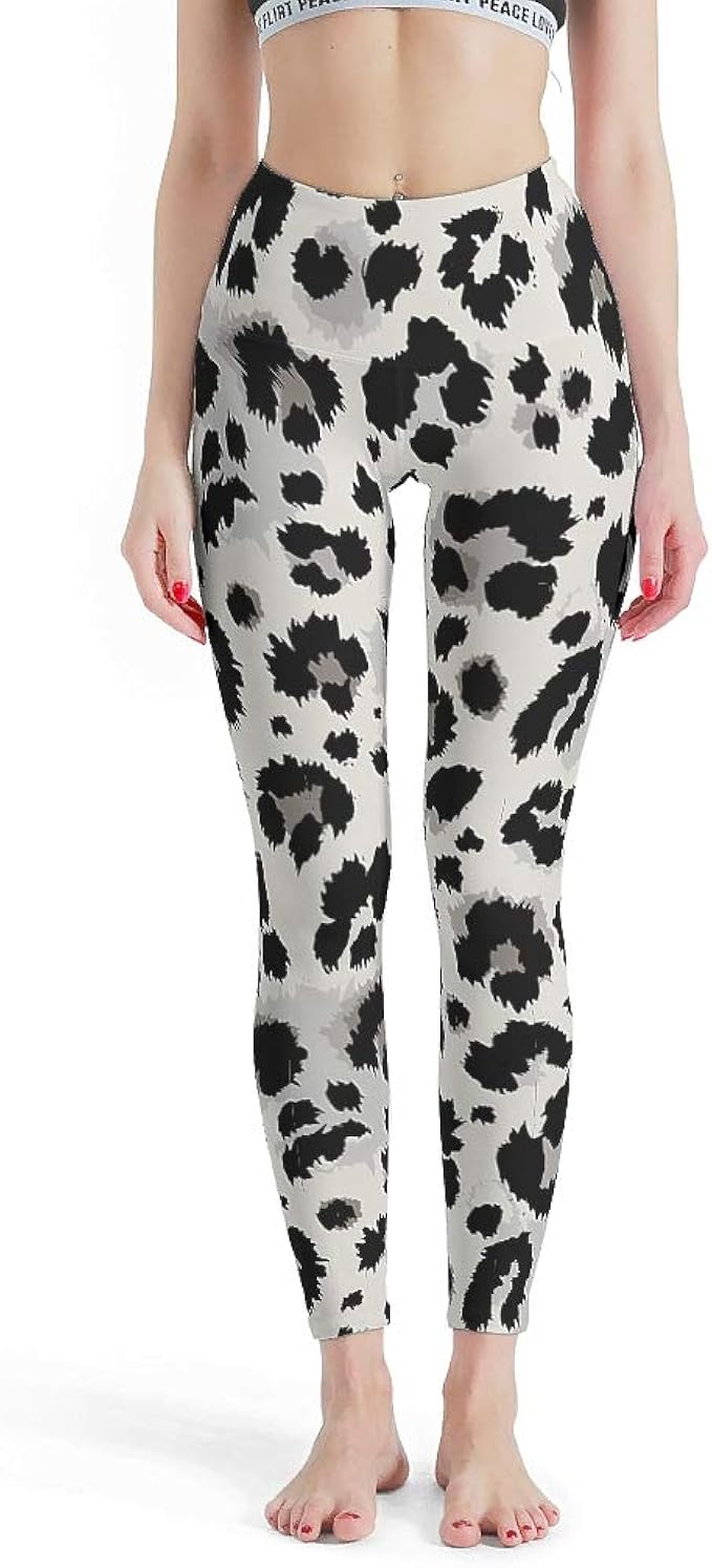 Black Leopard Animal Texture Printed Girls Leggings High