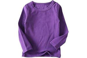 Niyage Toddler Soft Thick Crewneck Tee Tops Girls Comfort Basic Long Sleeve T-Shirt