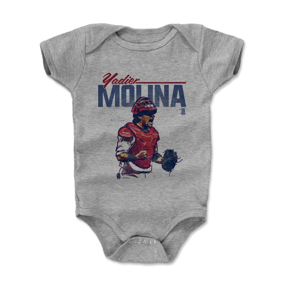 500 LEVEL Yadier Molina Baby Clothes & Onesie (3-6, 6-12, 12-18, 18-24 Months) - St. Louis Baseball Baby Clothes - Yadier Molina Grunge