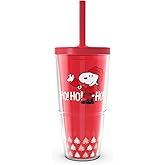 Tervis Peanuts - Ho Ho Ho Christmas Made in USA Double Walled Insulated Tumbler Travel Cup Keeps Drinks Cold & Hot, 24oz with Straw Lid, Classic