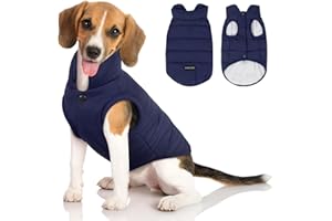 YAKOTAKI Dog Coat, Dogs Jacket Upgraded and Thickened Three-Layer, Premium Fleece Lined, Waterproof and Windproof Surface Clothes, High Collar for Neck Protection Dog Winter Coat for Small Dogs
