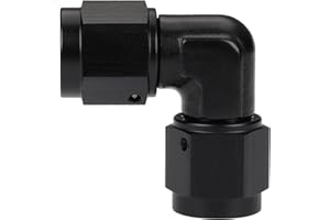 Podavelle 6AN Female to 6AN Female 90 Degree Swivel Coupler Fitting Adapter Union Aluminum Black