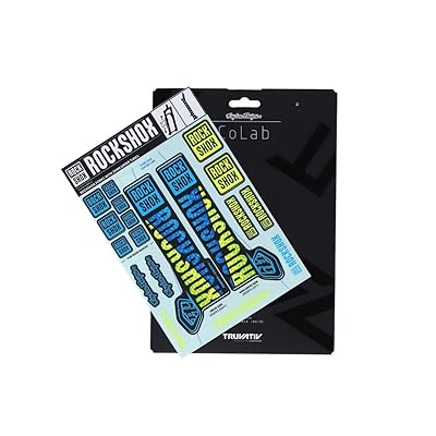 Rockshox Unisex - Adult Troy Lee Designs-B/G Decor Kit, Blue/Yellow, 35mm