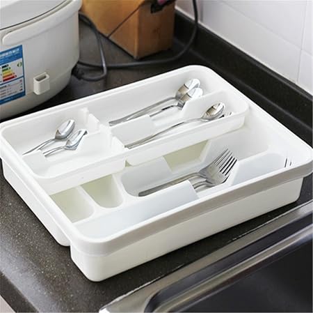 Stock Show Double Layer Stacking Movable Cutlery Tray 2 In 1