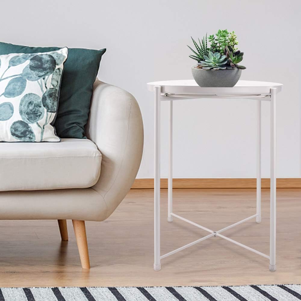 Best Patio Round White End Table