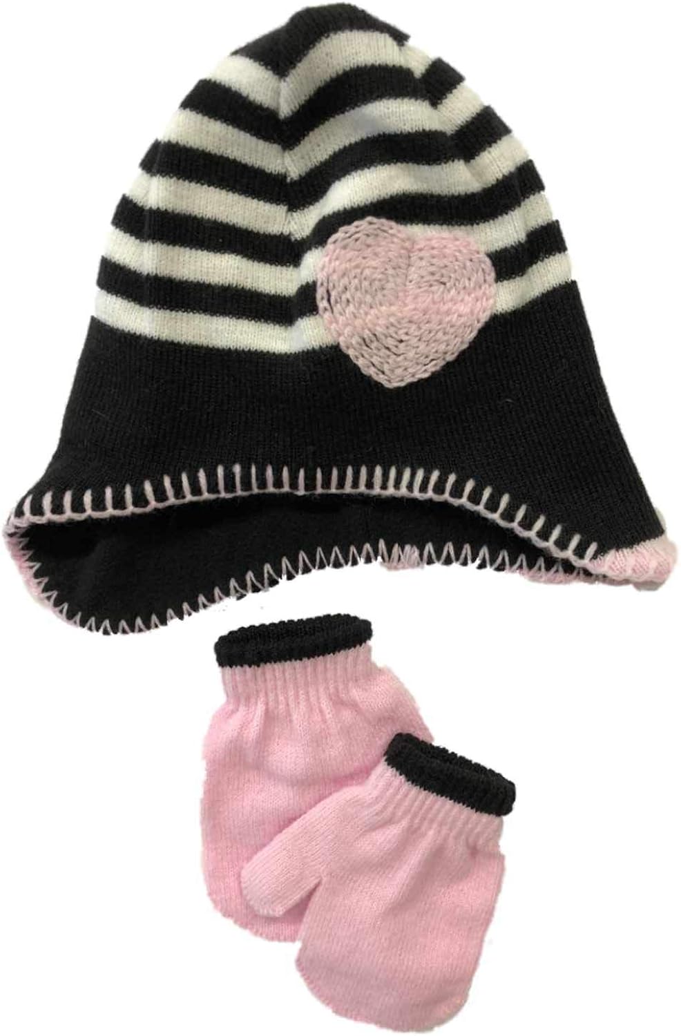 infant girl hat and mitten set