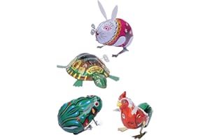 SUPVOX 4pcs Wind up Toys for Boys and Girls Animal Educational Toys Vintage Iron Jumping No Battery for