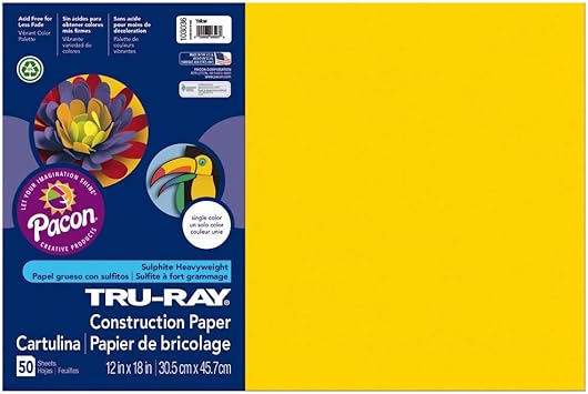 12 x 18 50 Sheets Standard Assorted Tru-Ray Heavyweight Construction Paper