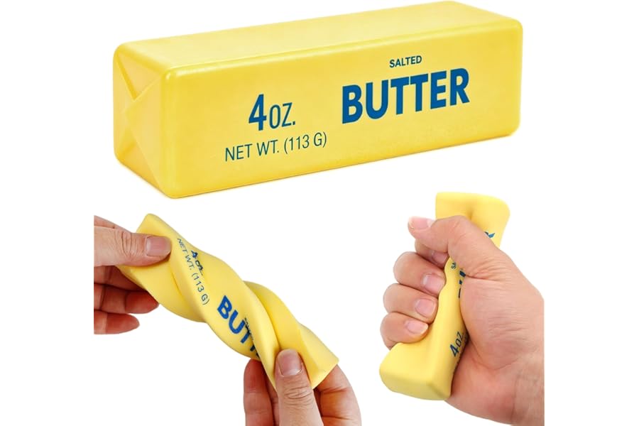 Butter Squishy-Slow Rising Butter Stick Stress Relief Toy, Soft PU Foam Squishy Butter Squeeze Toy, Cute Desk Decor for Offic