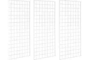 7RiversART Grid Wall Commercial Grade Gridwall Panels – Heavy Duty Grid Panel for Any Retail Display Wall Grid 2' Width x 4' Height, White (Pack of 3)