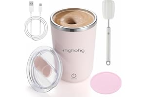 HGHOHG Self Stirring Coffee Mug, 2025 New Automatic Magnetic Stirring Cup, 12Oz, Rechargeable Electric Mixing Cup for Coffee, Milk, Tea,Portable For Travel, Office,School, Gym And Gift (Pink)