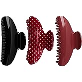 3 Pack Butterfly Claw Clips, Red and Black Polka Dot Design, Red Hair Clip,Acetate Claw Clip