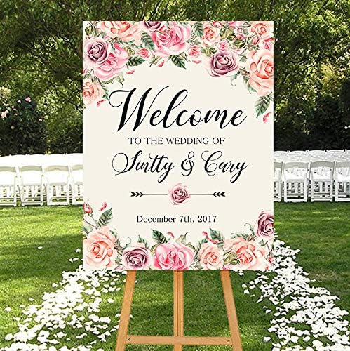 Amazon ウェディング ウェルカムサイン ブラッシュピンク ローズ フローラル ボーホー デジタル ウェディング レセプション サイン ブライダル ウェディング ウェルカムポスター 12 X 18 Welcome Sign 0922 アートフレーム ポスター オンライン通販