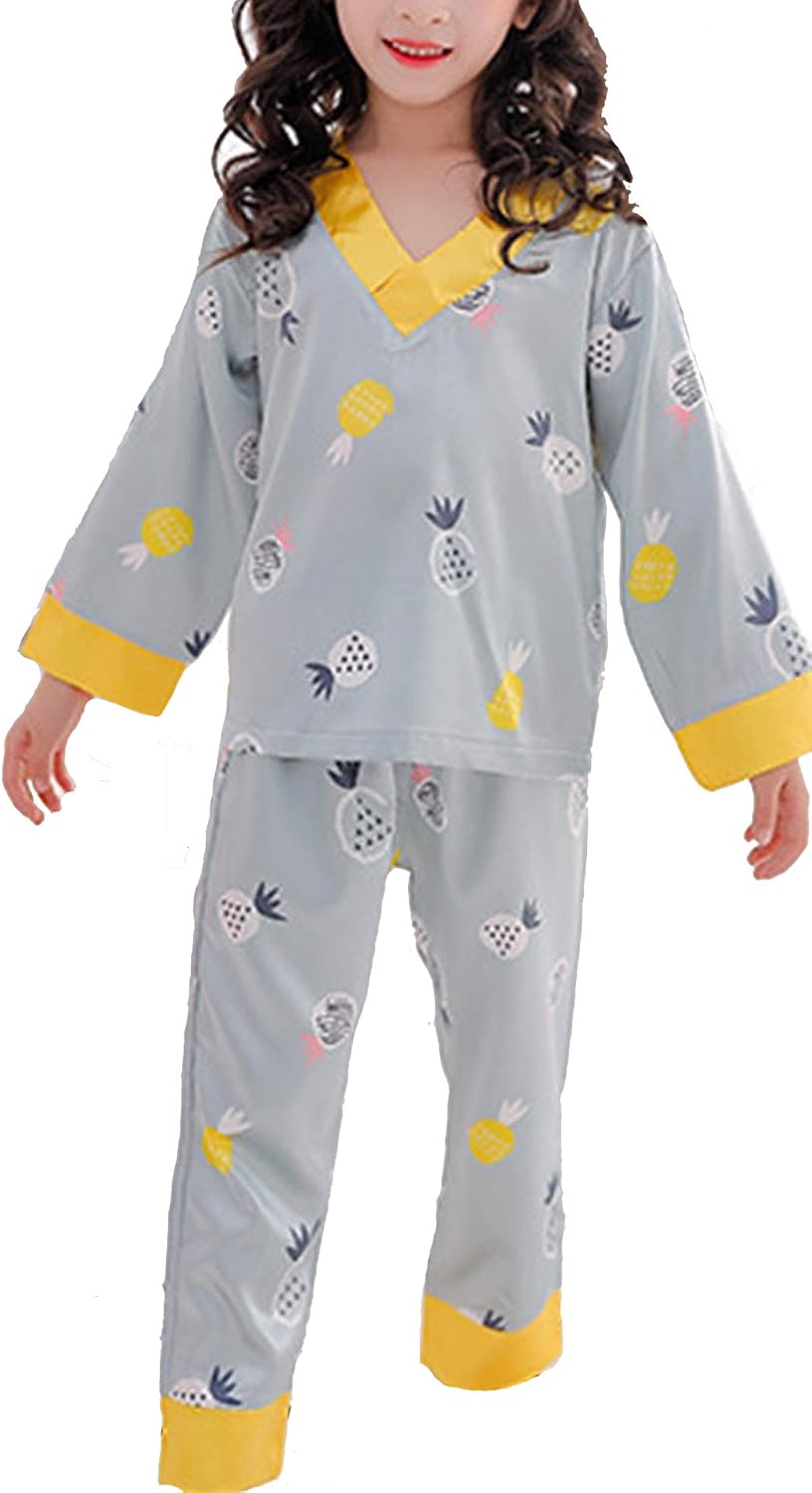 Amazon.com: Wxllzlife Kids Satin Pajamas Set Long Sleeve Sleepwear