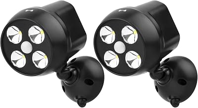 NICREW Battery LED Security Light 2pk PIR Motion Sensor Outdoor Wall Light