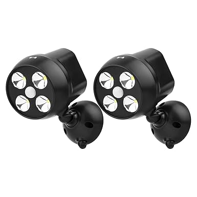 NICREW LED Drahtloser Batteriebetriebener Strahler mit Bewegungsmelder, Drahtlose Sicherheit Bewegungsmelder Licht, 600 lm 4-
