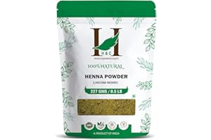H&C 100% Natural and Pure Henna Powder/Lawsonia Inermis 227 gms (1/2 LB) for Hair