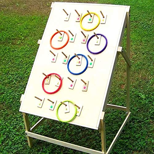Faxco 24 Pcs Plastic Toss Rings Set(3 Sizes),Multicolor Ring Toss Game Set for Indoor Outdoor Speed and Agility Practice Training Games