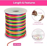 TONIFUL 2mm Rainbow Nylon Cord Satin String 110 Yards Beading Jewelry Craft view 2
