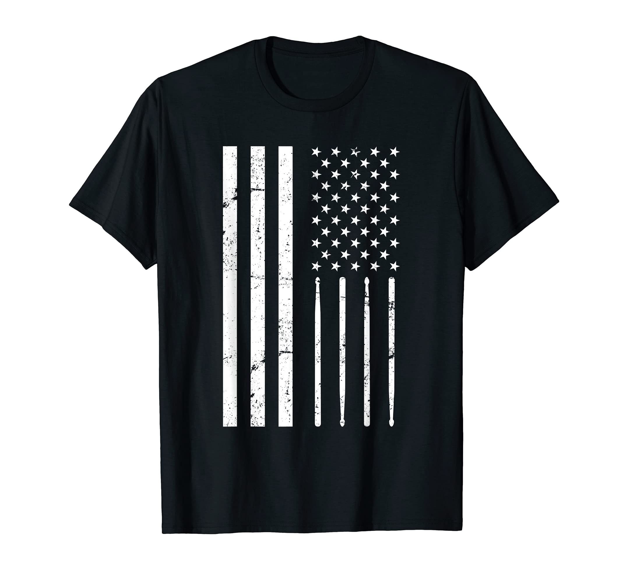 American Pride Drumsticks Drummer Drums Player US Flag Drums T-Shirt