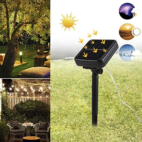 image for B-right Solar Outdoor String Lights, Copper Wire String Lights 200LEDs