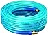 Amflo 12-100E Blue 300 PSI Polyurethane Air Hose 1/4" x 100' With 1/4" MNPT Swivel Ends And Bend Restrictor Fittings