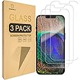 Mr.Shield Screen Protector Compatible For iPhone 14 / iPhone 13 / iPhone 13 Pro [6.1 Inch] [Easy Face Unlock Version] Tempered Glass Screen Protector [9H Hardness - 2.5D Edge] [3 Pack]