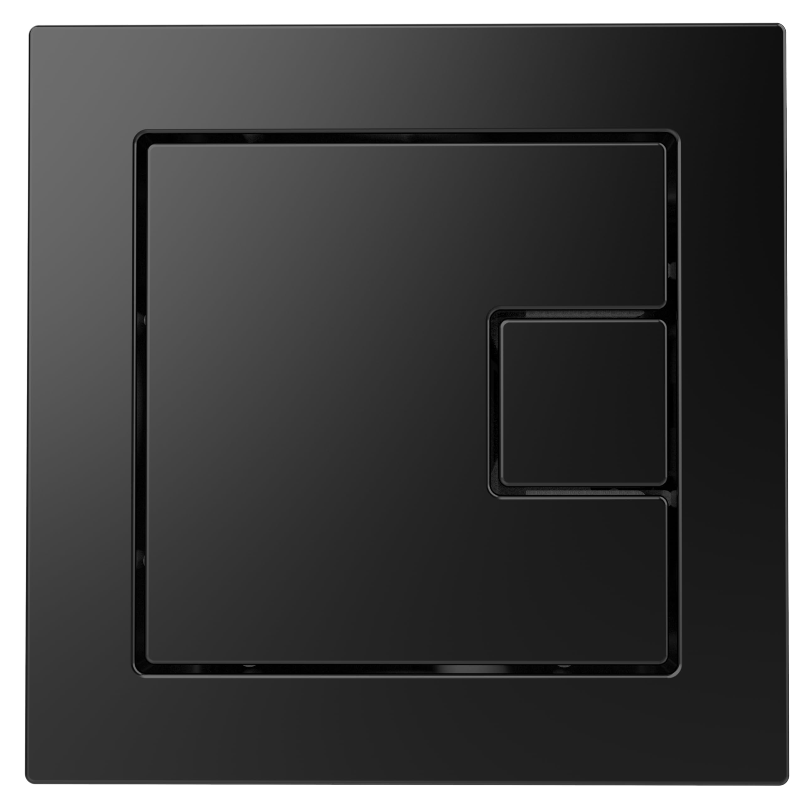 Excel Home Toilet Flush Button Replacement - Dual Button Toilet Flush Button - Pneumatic Technology - Fingerprint Resistant Compatible with Air Houses - Square Push Button Design (Matt Black)