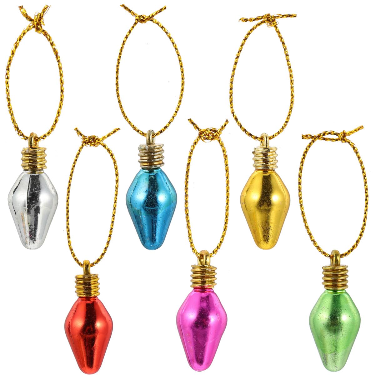 Photo 1 of 100Pcs Colorful Simulated Lamp Beads DIY Accessories with Rope Christmas Tree Hanging Decoration (Random Color)