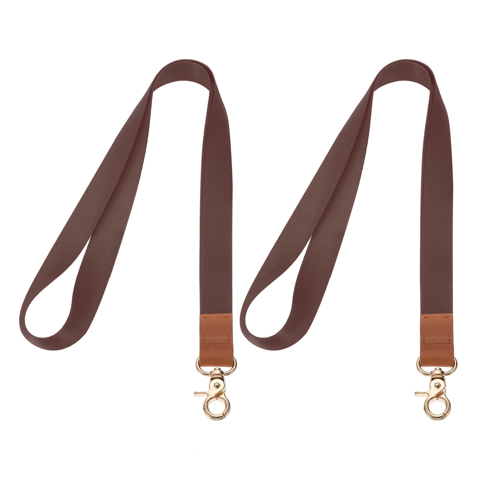 PATIKIL Neck Lanyard, 2 Set Long ID Badge Lanyard with Lobster Clasp for Teacher Women Men Keychain Lanyard Strap for Wallet Keys ID Card Whistle, Dark Brown
