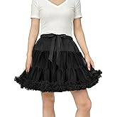 Kryozent Women's Layered Tulle Petticoat Underskirt Puffy Tutu Short Skirt Elastic Waist Princess Ballet Dance Pettiskirts