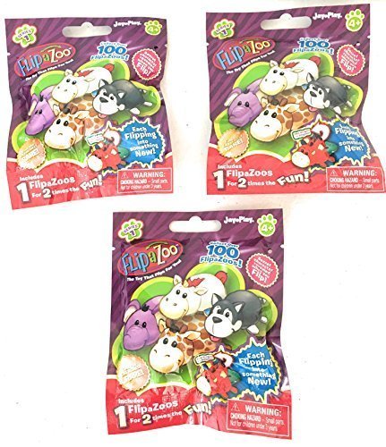 Set of 3: FlipaZoo Blind Bags SERIES 1 Mini Collectible Figures