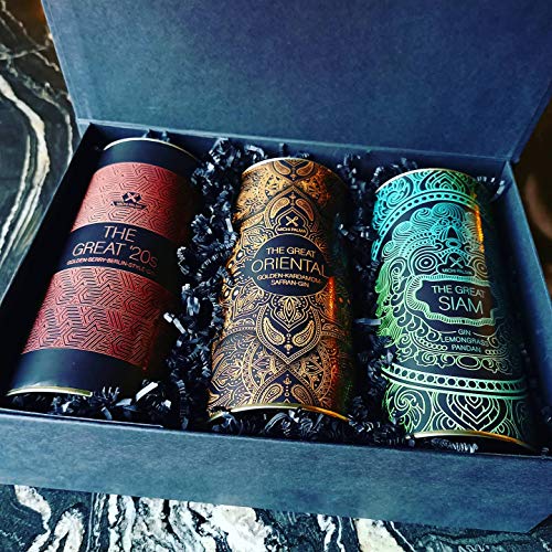 Michi Palma | The Great Trio, Classic Geschenkset auf Gin-Basis (3 x 0.5 l) | Verpackt in einer hochwertigen schwarzen Magnetbox | Goldene Gin-Geschenkidee | Premium Spirituose – Bild 3