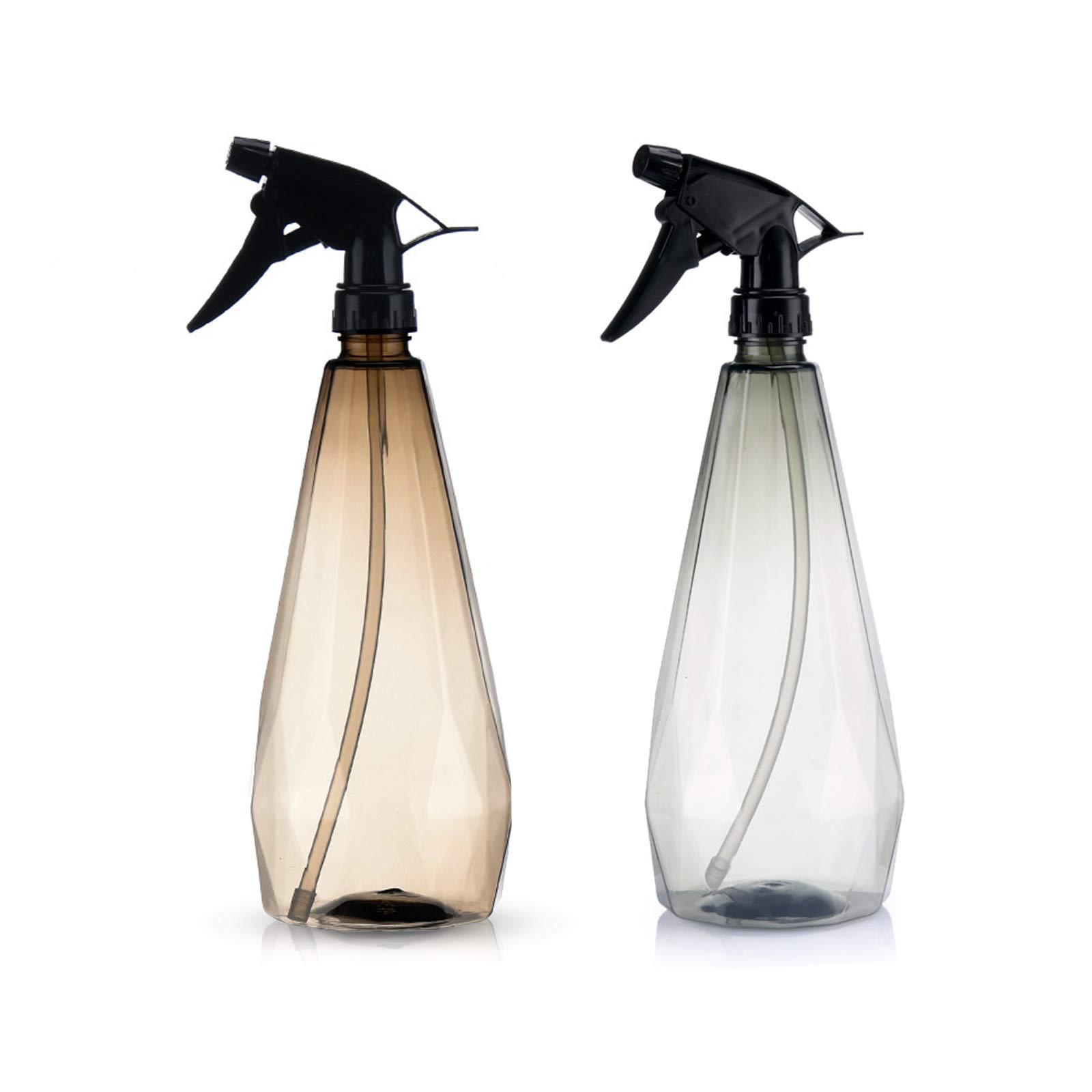 N/F Mousyee Spray Bottles 1 Litre, 2 PCS Spray Bottles Gardening, Leak-proof Empty Mist Bottle, Triggering Sprayer with Adjustable Nozzle, Containing Fluid for Hair, Plants, Garden (Gray, Brown)
