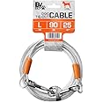 BV Pet Reflective Tie Out Cable for Large Dog up to 90 pound, 25 Feet