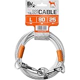BV Pet Tie Out Cable for Dogs Up to 90/125/ 250 Pounds, 25/30 Feet