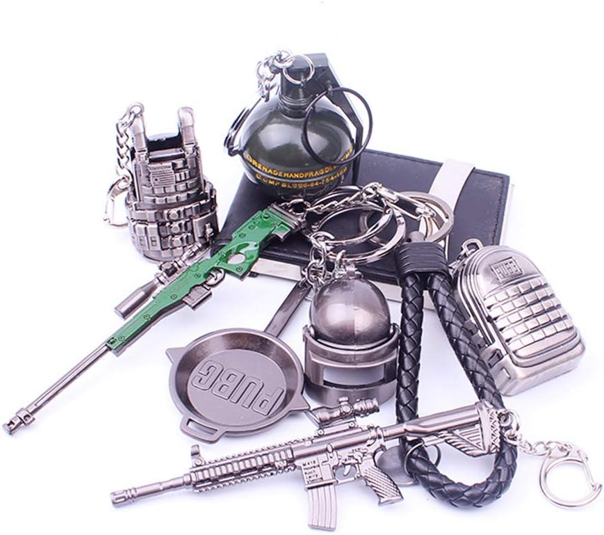 AOVITY set of 7 Miniature Metal Removable Cartridge Exquisite PUBG Keychain Accessories Keychain Charm Souvenir Gifts