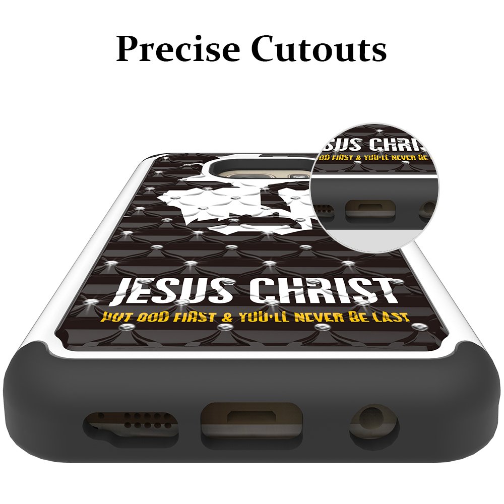 Galaxy S7 Case, MagicSky [Shock Absorption] Studded Rhinestone Bling Hybrid Dual Layer Armor Defender Protective Case Cover for Samsung Galaxy S7 (Jesus)