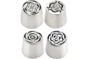 Pasuihcay Cake Decorating Kit Extra Large Stainless Steel Icing Tips Set for Buttercream Roses 3D Floral Designs Tools
