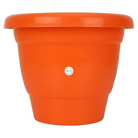 Gate Garden Gamla/Planter/Pots Perfect for Balcony Garden All New Orange Colour 18cm Sturdy Plastic Planter Bottom Plate for Planters (Set of 2)(Pack of 1)