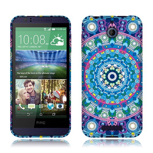 Nextkin HTC Desire 510 Silicone Skin Soft TPU Gel Protector Cover Case - Bohemian Blue Mandala