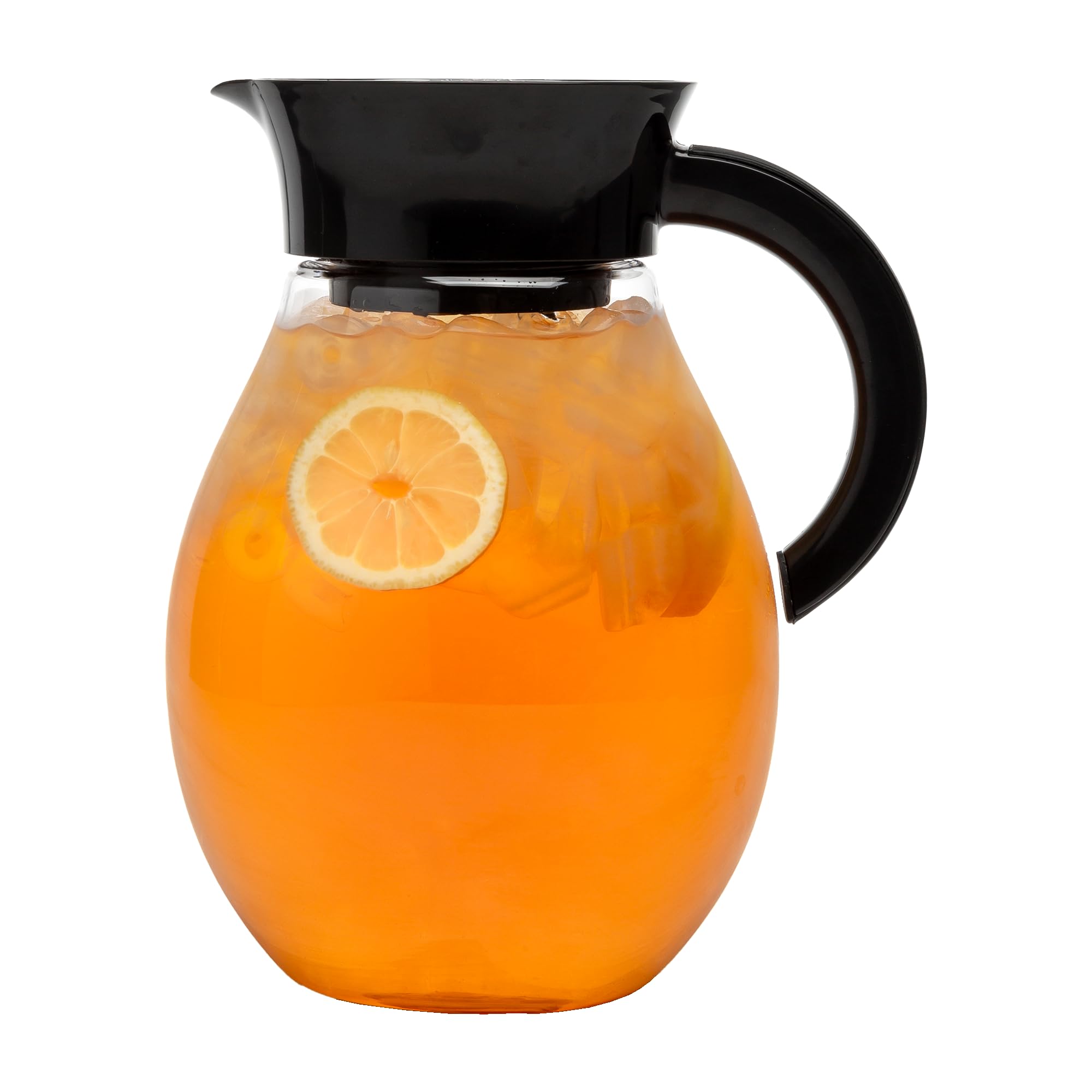Primula The Big Iced Tea Maker and Infuser, Plastic Beverage Pitcher with Leak Proof, Airtight Lid, Fine Mesh Reusable Filter, Made without BPA, Dishwasher Safe, Black Image