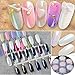 Nail Art Mermaid Powder,LilyAngel 7 Pack Pearl Powder Mirror Effect Chrome Nail Powder Metallic Nail Manicure Pigment