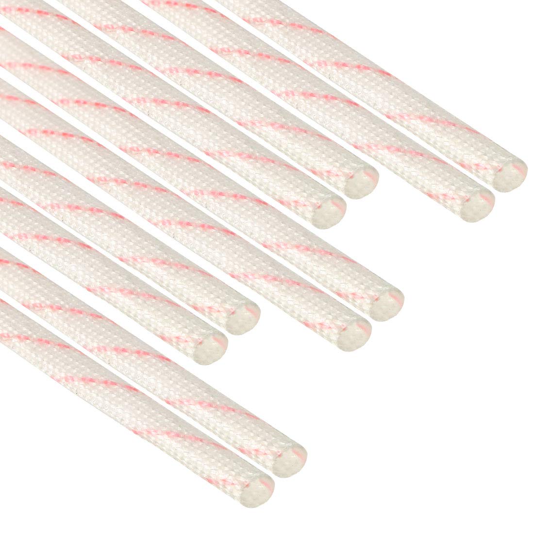 sourcing map 10pcs Fiberglass Heat Shield Sleeve 2.5mm(3/32-inch) ID x 2.92ft Adjustable PVC Silicone Fiberglass Sleeve Pipe